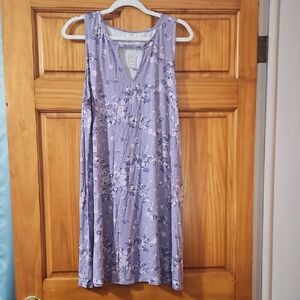 Floral Purple Sleeveless Dress